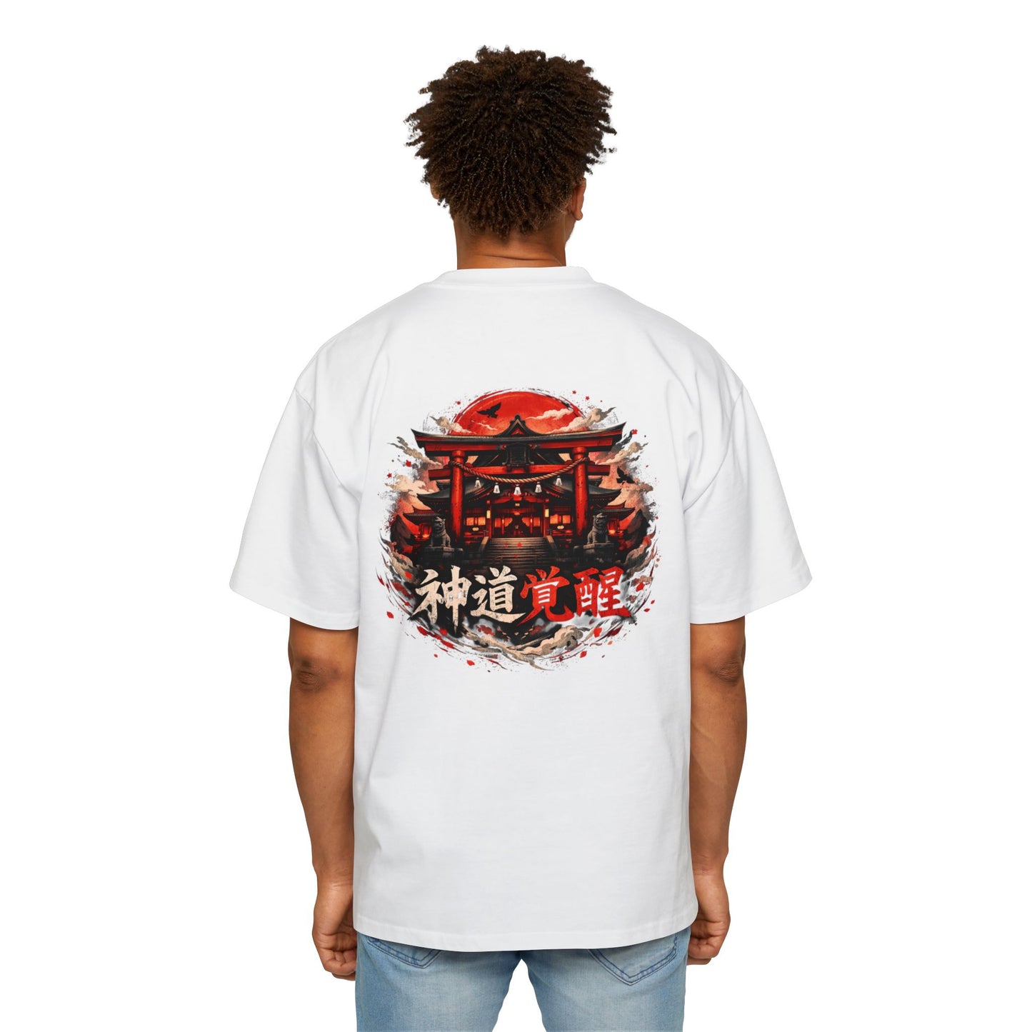 Cherry Blossom Samurai Tee | Japanese Torii Shrine Graphic Tee Oversized