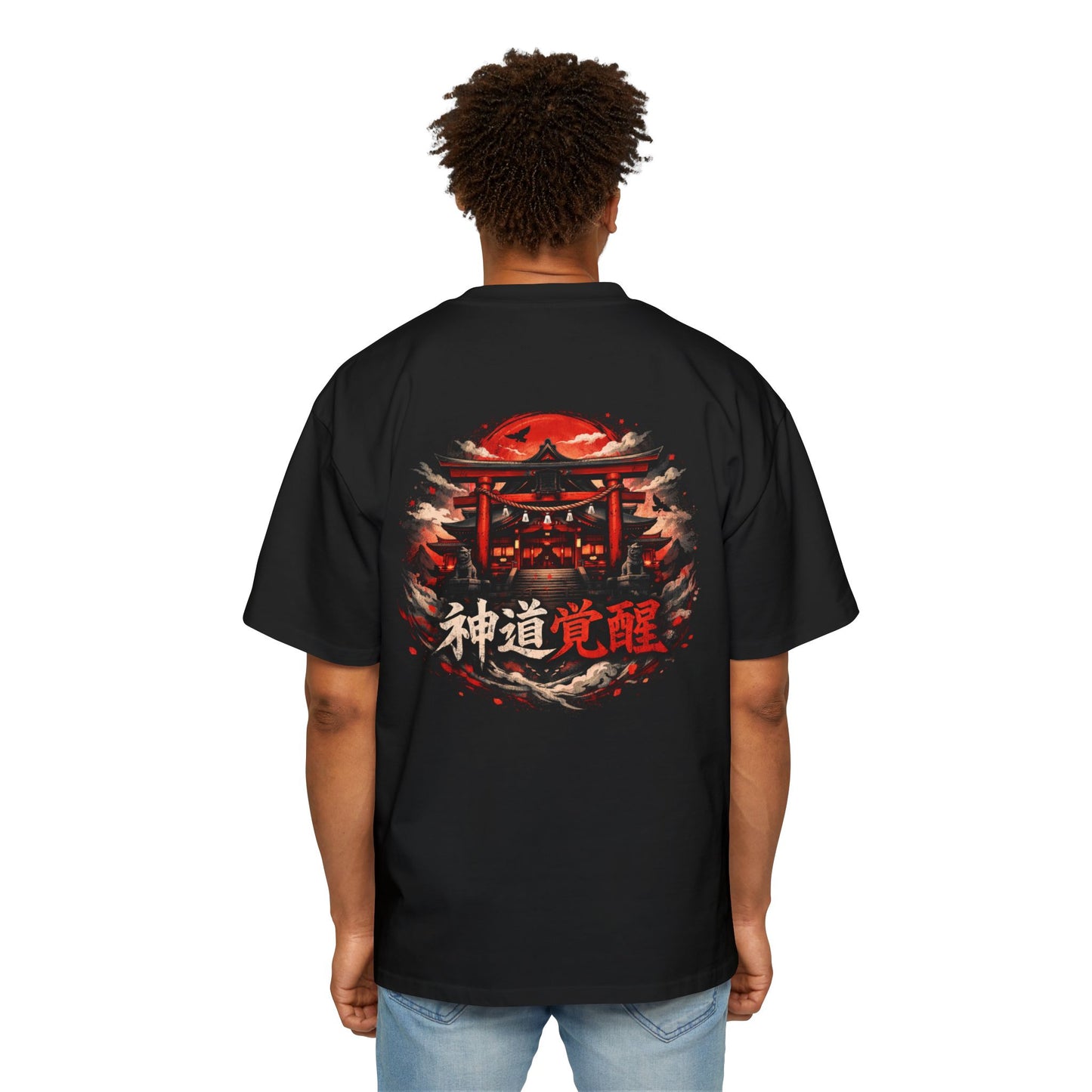 Cherry Blossom Samurai Tee | Japanese Torii Shrine Graphic Tee Oversized
