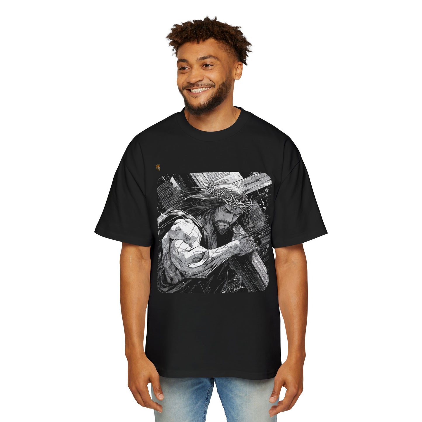 Jesus Carrying Cross Graphic Tee — Faith-Based Christian Shirt
